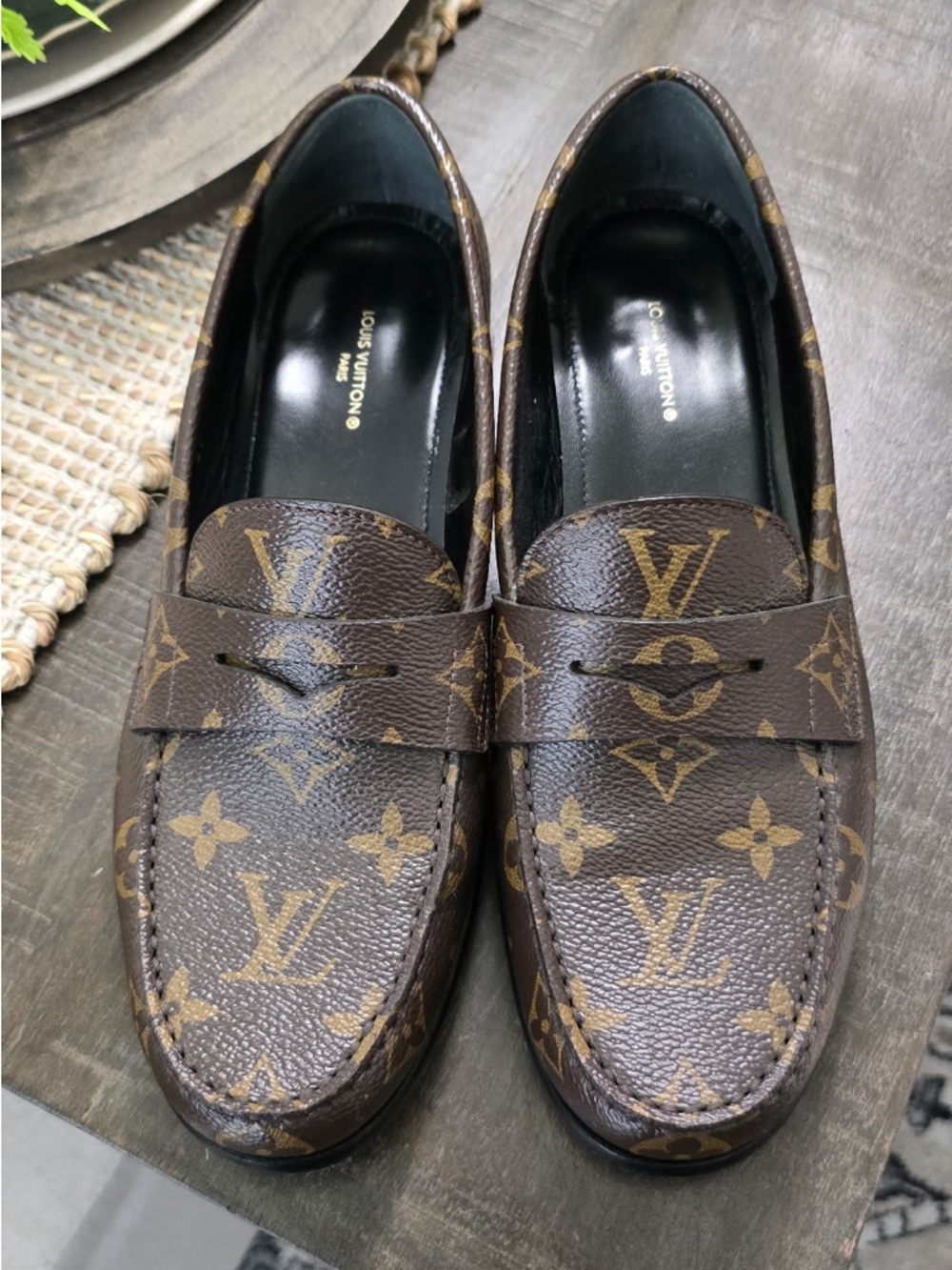 Louis Vuitton Brown Monogram Canvas Penny Loafers - Picture 7 of 7